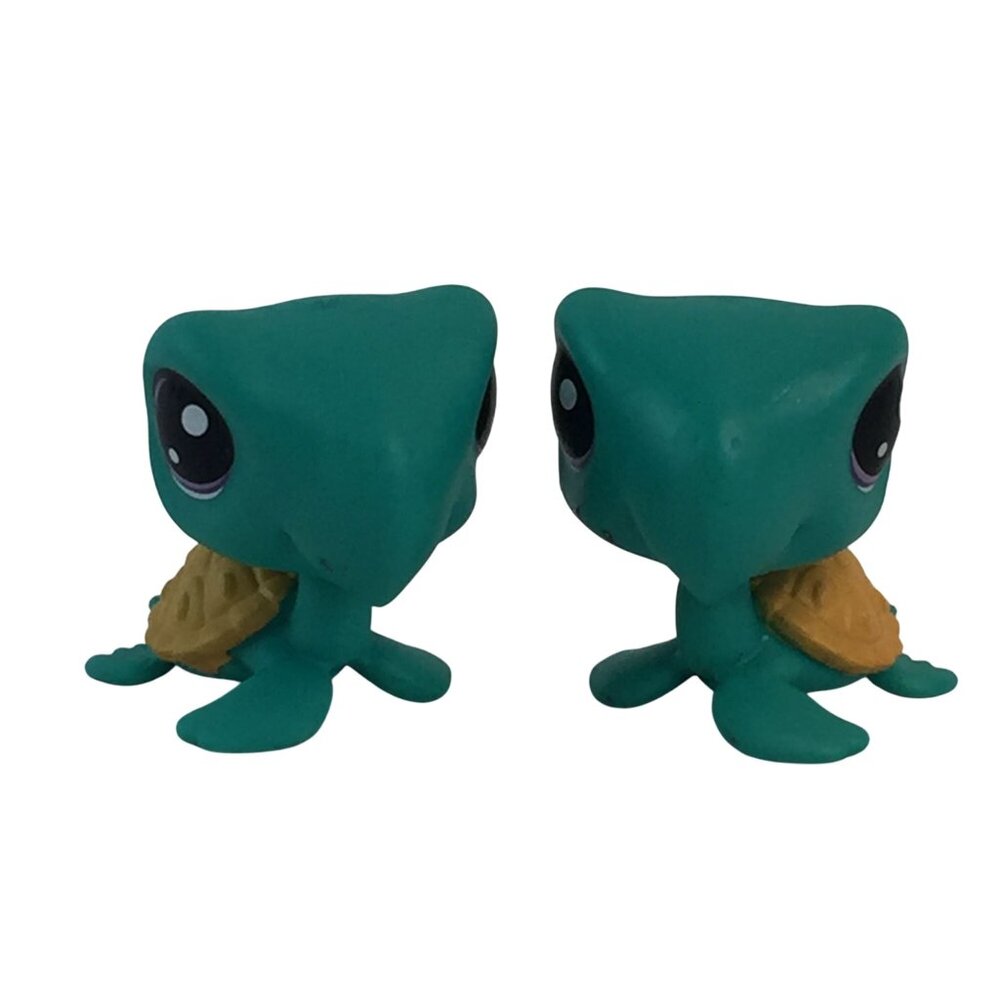 Littlest Pet Shop‎ LPS Captain Gilturtle Teal Green Sea Turtle #60 Lot of 2
